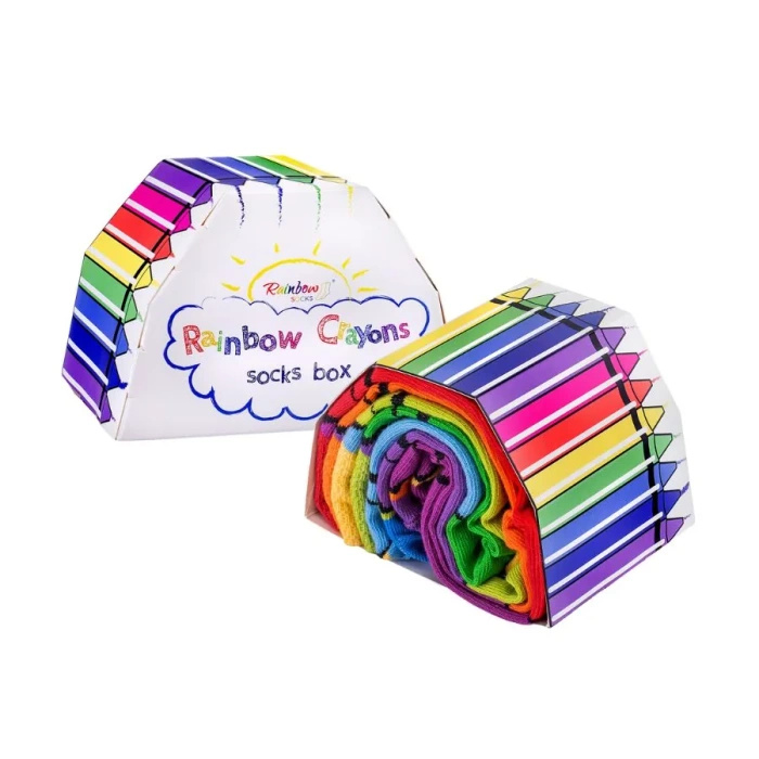 Crayon Rainbow Socks Box