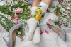 Cotton Socks Peonies 1 Pair