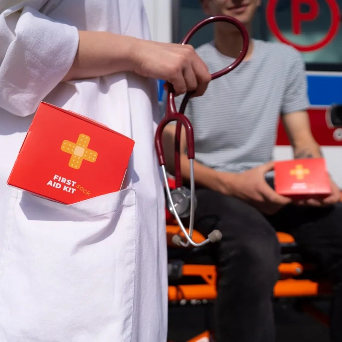 First Aid Kit Socks Box