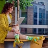 Green Geometric Socks