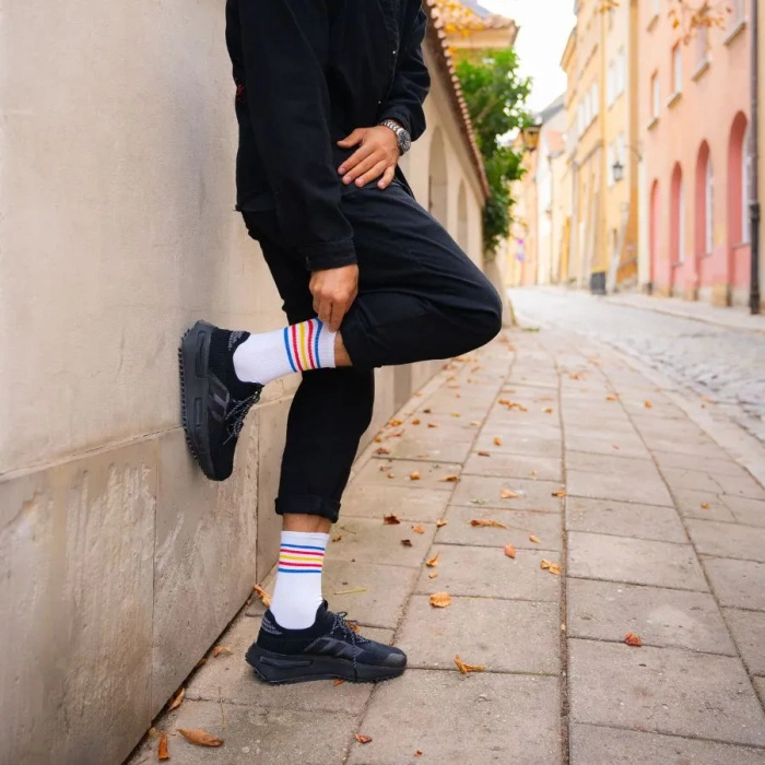 Striped Socks with a Wide Cuff for Men