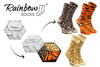 Wild socks box giraffe tiger panther 3 pairs