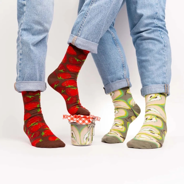 Pears and Strawberries Socks in a Jar