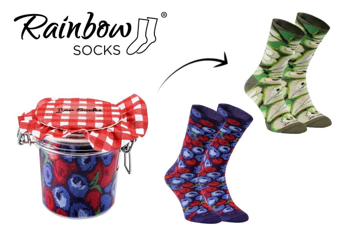 Jar socks blueberries pears 2 pairs