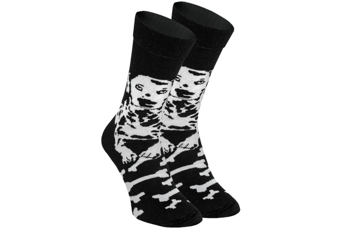 Black and white dalmatian cotton socks 1 pair