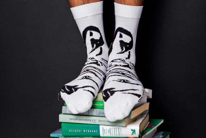 Black and white cotton socks penguin 1 pair