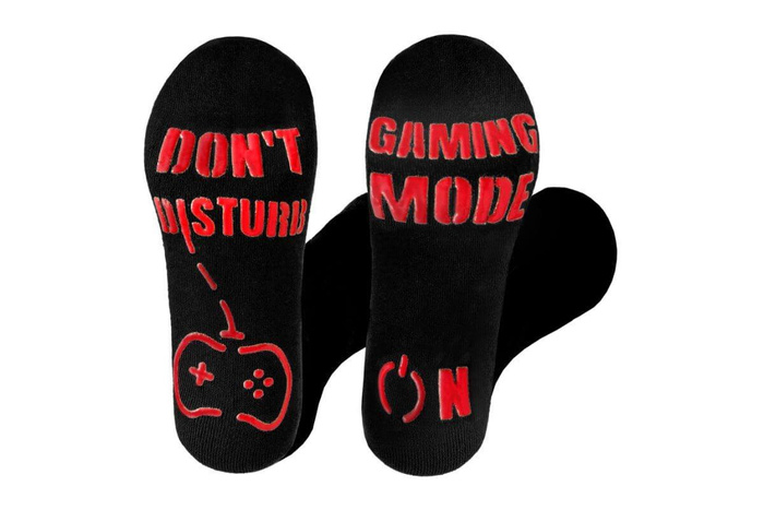 Non slip cotton gamer socks with ABS grips