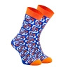 Orange-Navy Blue Geometric Socks
