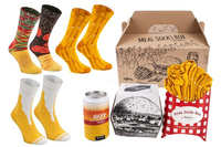 Meal socks box burger fries beer 5 pairs