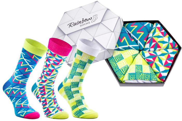 Geometric socks box 3 pairs