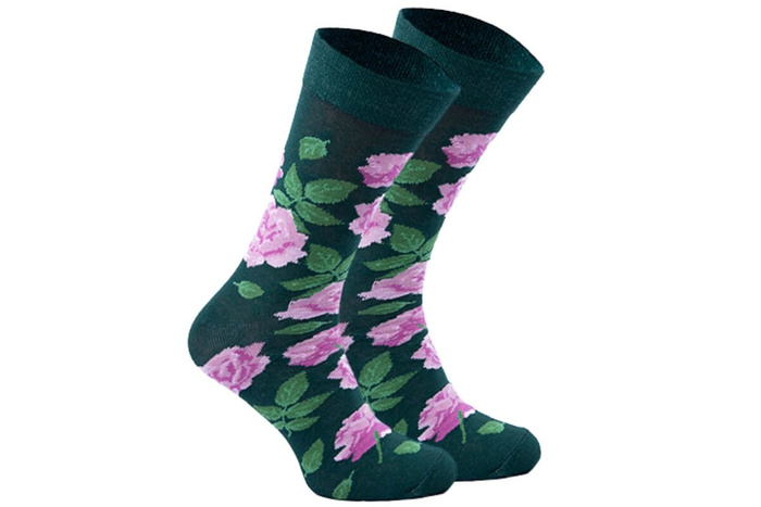 Cotton Socks Roses 1 Pair