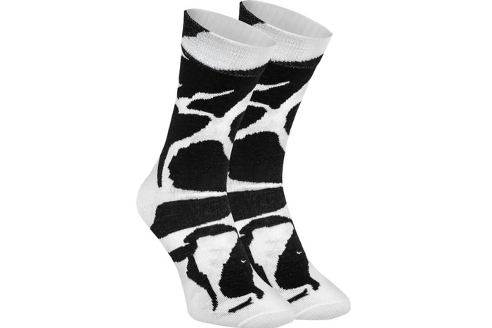 Black and white cotton socks cow 1 pair