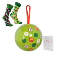 Christmas socks in a bauble