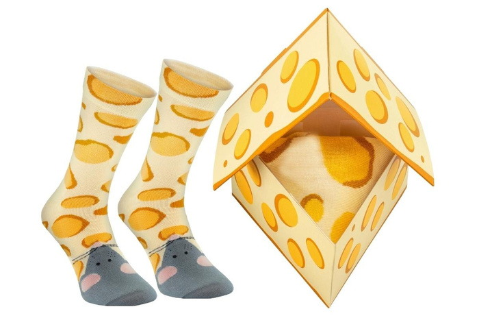 Cheese socks box 1 pair