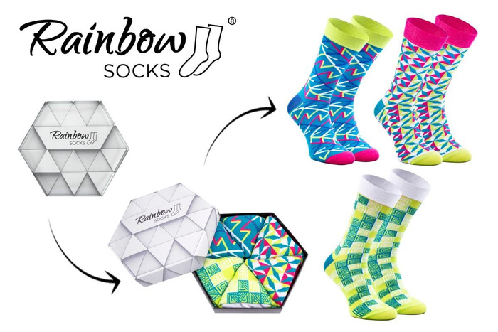 Geometric socks box 3 pairs