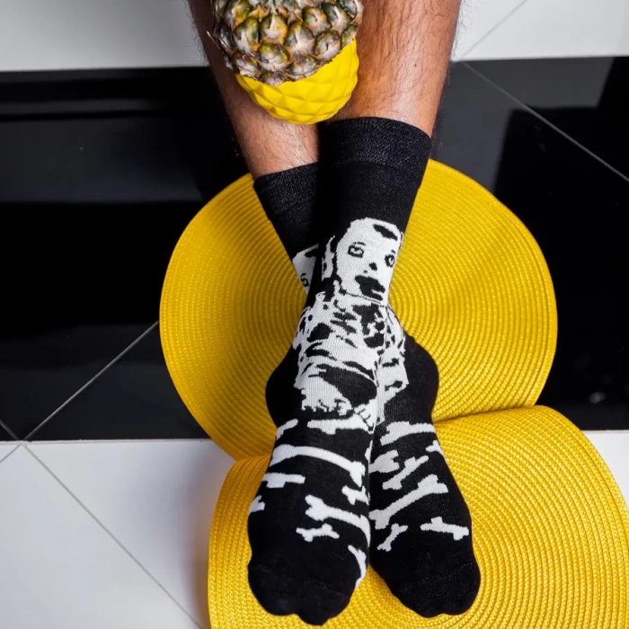 Black- White Animals Socks Box Dalmatian Cow