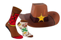 Wild West Cowboy Hat Socks Box 2 Pairs