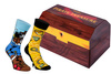 Pirate treasure chest socks box 2 pairs