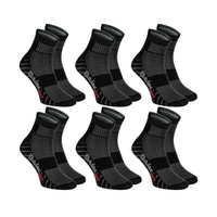 Black Cotton Sports Socks for Women 6 Pairs