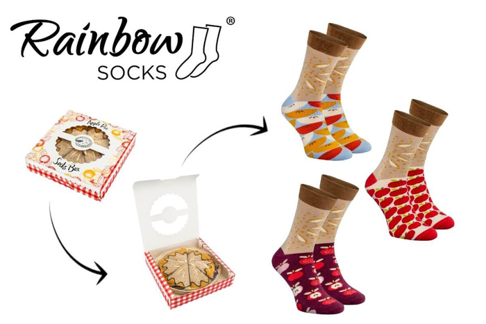 Apple pie socks box 3 pairs