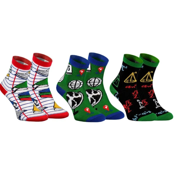 Back to School Socks for Children Maths Geography Literature