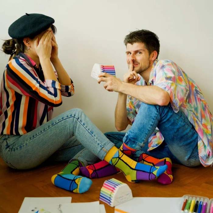 Crayon Rainbow Socks Box