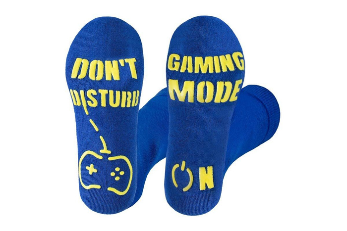 Non slip cotton gamer socks with ABS grips