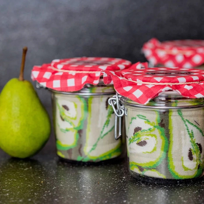 Jar socks pears strawberries 2 pairs