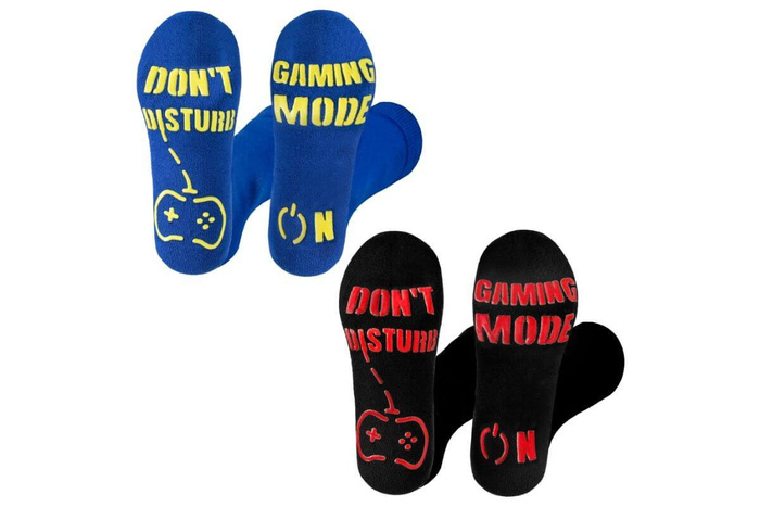 Non slip cotton gamer socks with ABS grips