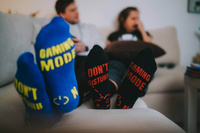 Non slip cotton gamer socks with ABS grips