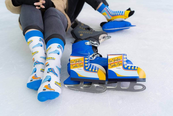 Ice Skates Socks Box 2 Pairs