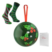 Christmas socks in a bauble