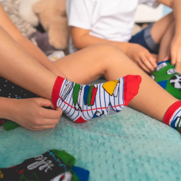 Back to School Socks for Children Maths Geography Literature