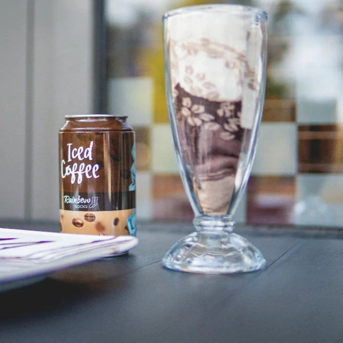 Iced coffee socks in a can