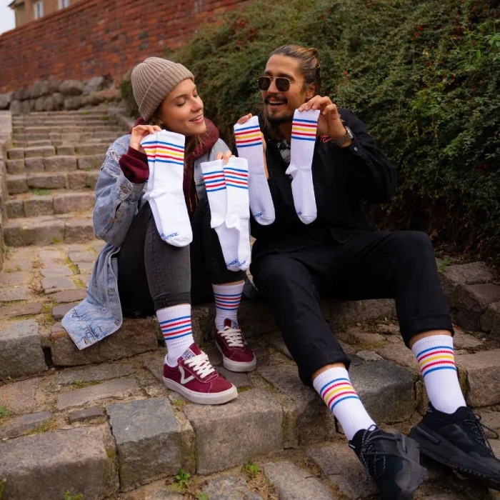 Striped Socks with a Wide Cuff for Men