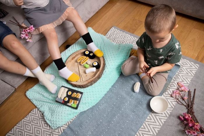 Children’s Sushi Socks Box 3 Pairs: Tamago, Butterfish, Oshinko Maki