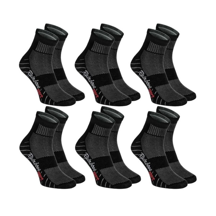 Black Cotton Sports Socks for Women 6 Pairs