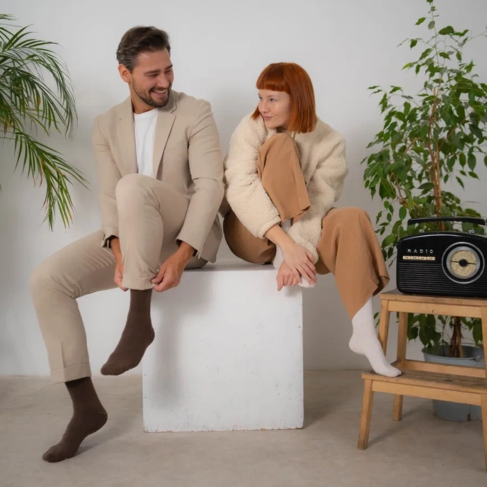 Ribbed Socks with a Wide Cuff for Men