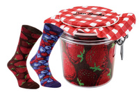 Jar socks strawberries blueberries 2 pairs