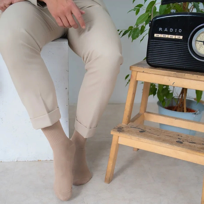 Ribbed Socks with a Wide Cuff for Men