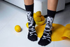 Black and white dalmatian cotton socks 1 pair