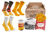 Meal socks box burger fries beer 5 pairs