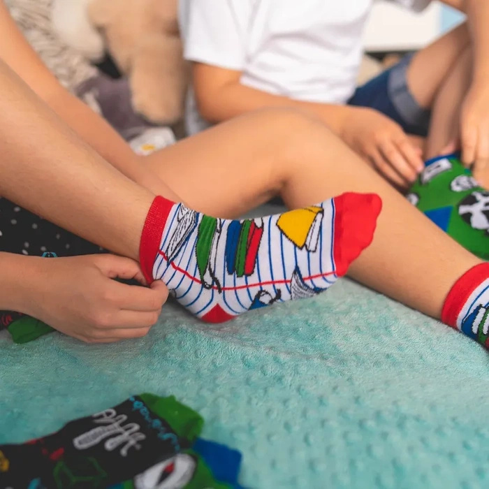 Children's Cotton Socks with School Patterns - Literature