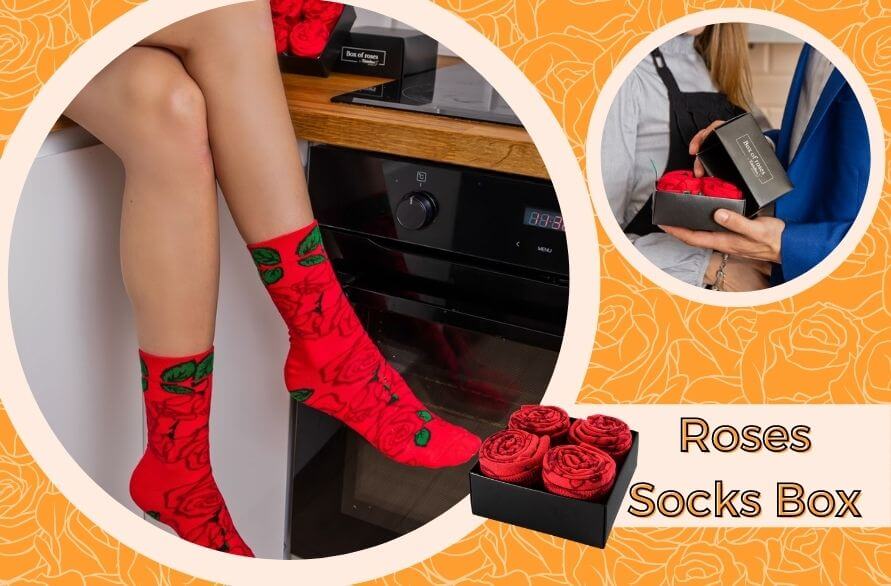 Marzena's favourite pair of socks - Roses Socks Box