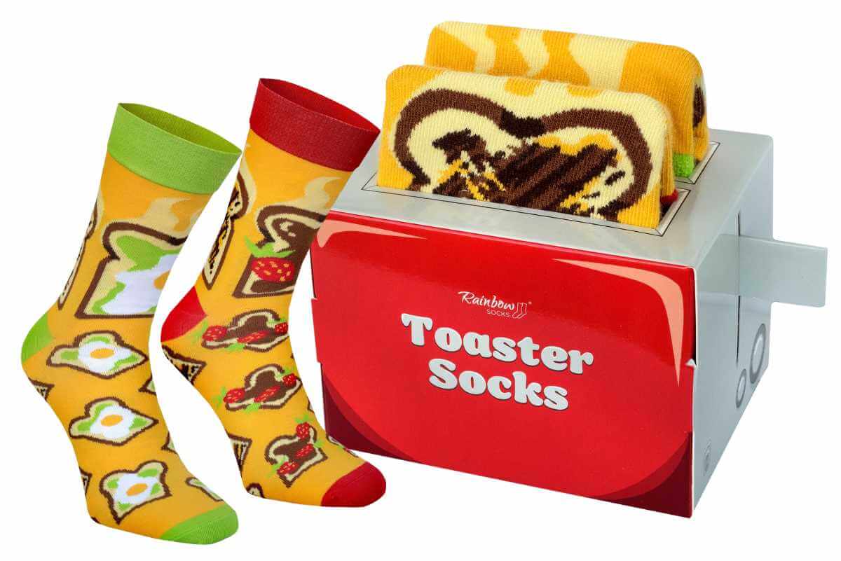 Toaster Socks Box Rainbow Socks