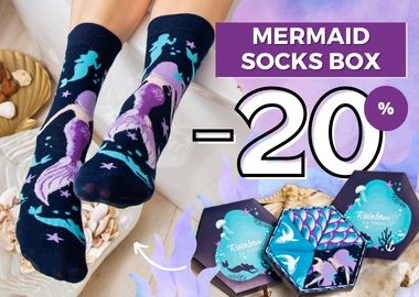 Mermaid Socks Box 3 Pairs Rainbow Socks