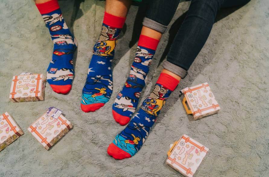 Colourful socks with Austarlian patterns